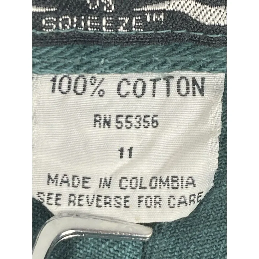 Get Spoiled by Squeeze Womens Forest Green Button Fly Jeans Straight Leg Size 11